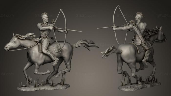 Military figurines (Buffalo hunt2, STKW_0004) 3D models for cnc